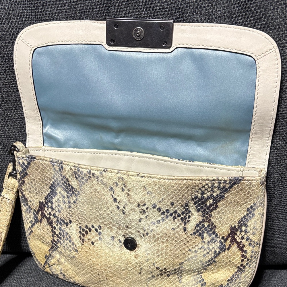 Coach Kristin Python Embossed Leather Large Clutc… - image 5